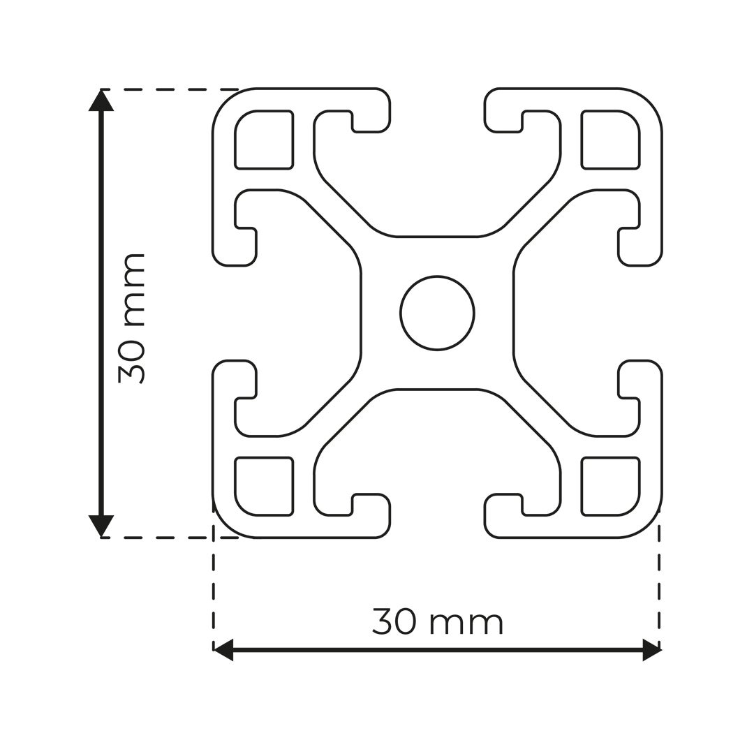 RP3060 aluminium profile 6 30x30 Light