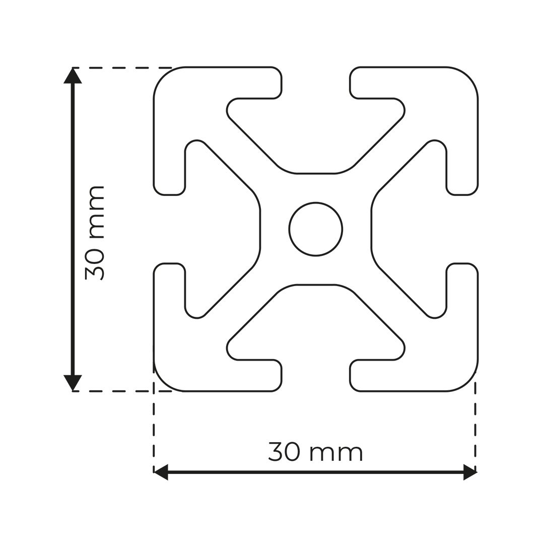 RP3010 aluminium profile 6 30x30 Normal