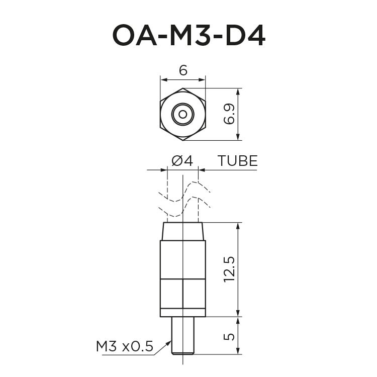 Straight Adapter OA-M3-D4