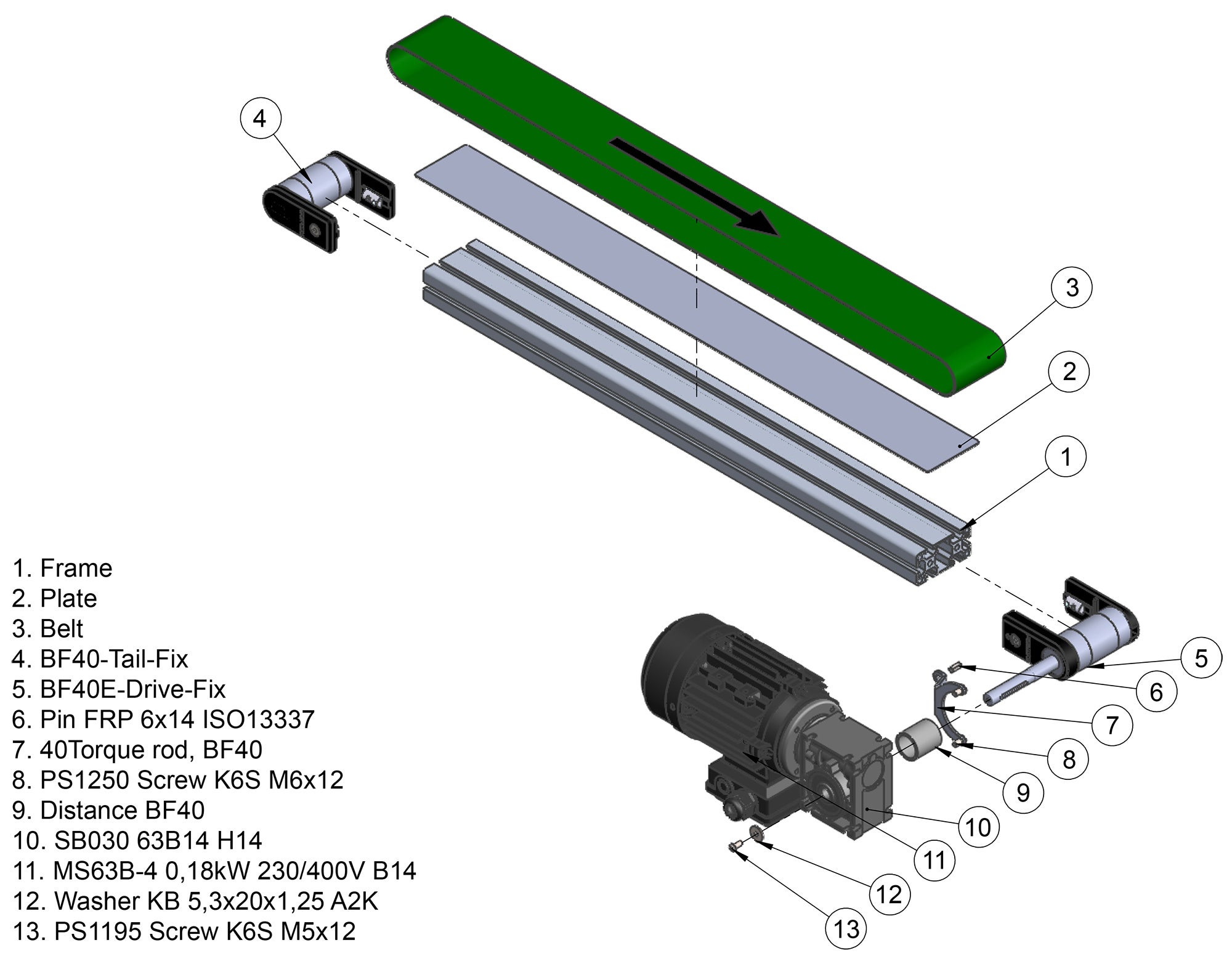 Belt Conveyor BF40 end drive