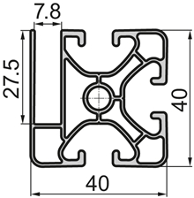 Mesh Guarding Aluminium profile 40