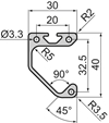 Handle Strip 30x40 Aluminium profile