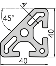 Aluminium profile 40/40 Edge