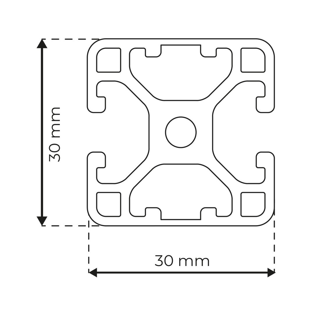RP3130 aluminium profile 6 30x30 Light 2N180