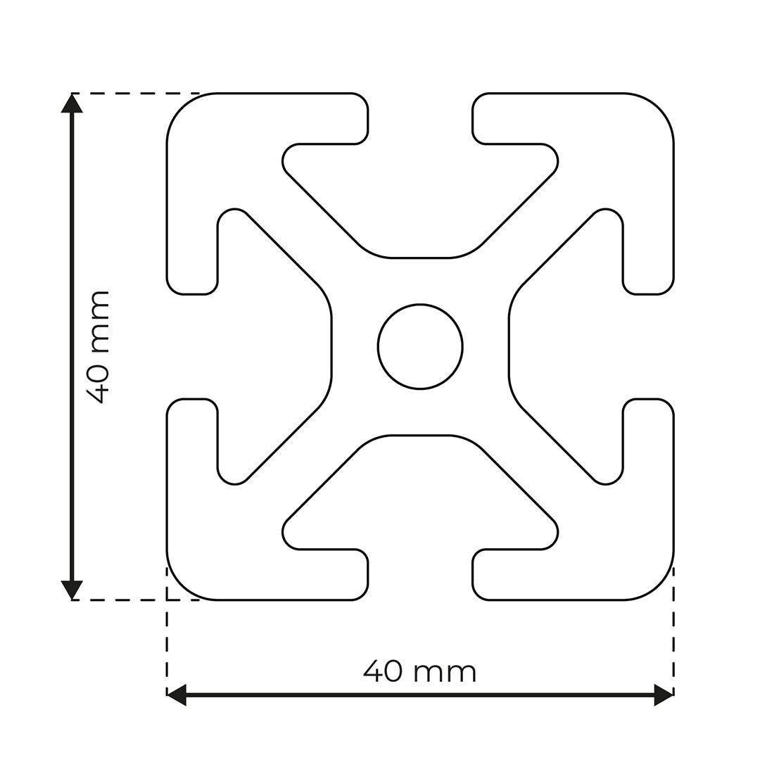 RP1030 aluminium profile 8 40x40 Normal
