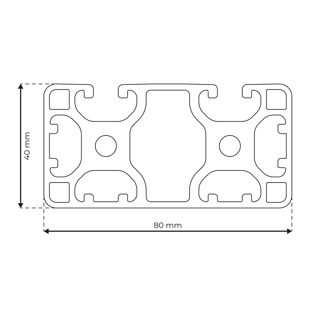 RP1361 aluminium profile 8  80x40 Light 