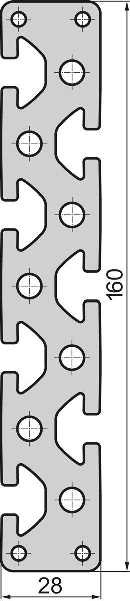 Aluminium profile 28x160