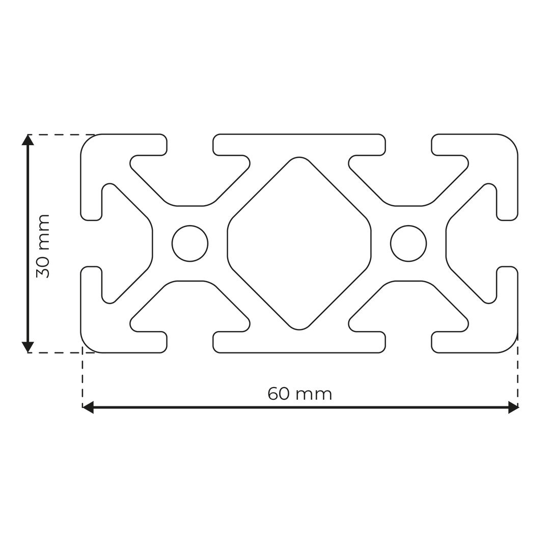 RP3020 aluminium profile 6 60x30 Normal