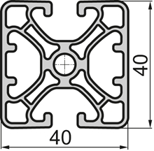 Aluminium profile Closed 40x40 2N 180° Superlight