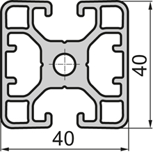 Aluminium profile Closed 40x40 2N 180° Light