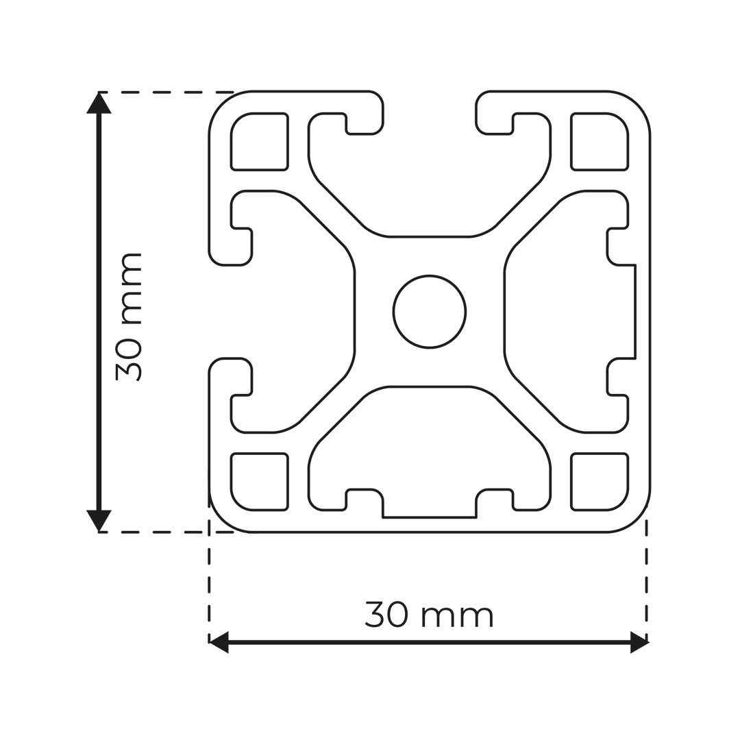 RP3120 aluminium profile 6 30x30 Light 2N90